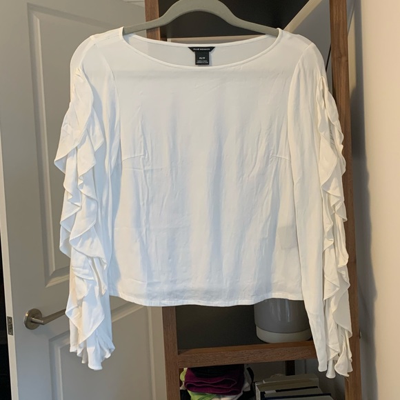 Club Monaco Ruffle Sleeve Top - Picture 3 of 5